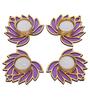 Golden and Purple Beautiful Lotus (Set of 4) Tea Light Holders