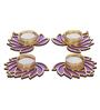 Golden and Purple Beautiful Lotus (Set of 4) Tea Light Holders