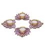 Golden and Purple Beautiful Lotus (Set of 4) Tea Light Holders