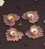 Golden and Purple Beautiful Lotus (Set of 4) Tea Light Holders