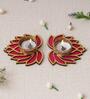Golden and Red Beautiful Lotus (Set of 2) Tea Light Holders