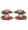 Golden and Red Beautiful Lotus (Set of 4) Tea Light Holders
