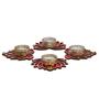 Golden and Red Beautiful Lotus (Set of 4) Tea Light Holders
