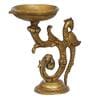 Golden Beautifully Handcrafted Peacock Design Brass Diya Deepak