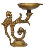 Golden Beautifully Handcrafted Peacock Design Brass Diya Deepak