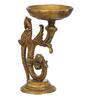 Golden Beautifully Handcrafted Peacock Design Brass Diya Deepak