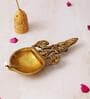 Golden Ethnic Design Brass Diya With Handle