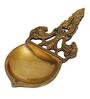 Golden Ethnic Design Brass Diya With Handle