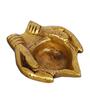 Golden Handcrafted Lady Hand Holding Diya Ethnic Design Brass Diya