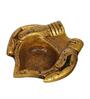 Golden Handcrafted Lady Hand Holding Diya Ethnic Design Brass Diya