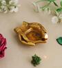 Golden Handcrafted Lady Hand Holding Diya Ethnic Design Brass Diya