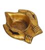 Golden Handcrafted Lady Hand Holding Diya Ethnic Design Brass Diya