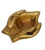 Golden Handcrafted Lady Hand Holding Diya Ethnic Design Brass Diya