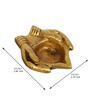 Golden Handcrafted Lady Hand Holding Diya Ethnic Design Brass Diya