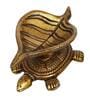 Golden Handcrafted Tortoise Statue Leaf Design Decorative Brass Diya
