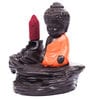 eCraftIndia Meditating Monk Buddha Smoke Fountain with 10 Backflow Cone Decorative Incense Holder