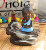 eCraftIndia Meditating Monk Buddha Smoke Fountain with 10 Backflow Cone Decorative Incense Holder