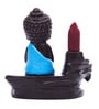 eCraftIndia Meditating Monk Buddha Smoke Fountain with 10 Backflow Cone Decorative Incense Holder