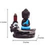 eCraftIndia Meditating Monk Buddha Smoke Fountain with 10 Backflow Cone Decorative Incense Holder
