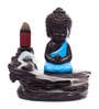 eCraftIndia Meditating Monk Buddha Smoke Fountain with 10 Backflow Cone Decorative Incense Holder