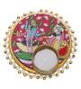 Radha Krishna Raas Leela Dancing On Lotus Flower Design Religious Decorative Plate Tealight Candle Holder