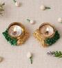 Green and Golden Handcrafted (Set of 2) Decorative Tea Light Holders