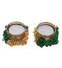 Green and Golden Handcrafted (Set of 2) Decorative Tea Light Holders