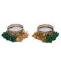 Green and Golden Handcrafted (Set of 2) Decorative Tea Light Holders