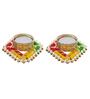 Multicolour Traditional Handcrafted Beaded (Set of 2) Decorative Tea Light Holders