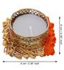 Orange and Golden Handcrafted Decorative (Set of 2) Tea Light Holders