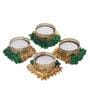 Green and Golden Handcrafted (Set of 4) Decorative Tea Light Holders