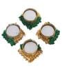 Green and Golden Handcrafted (Set of 4) Decorative Tea Light Holders