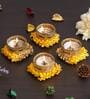 Yellow and Golden Handcrafted (Set of 4) Decorative Tea Light Holders
