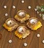 Yellow and Golden Handcrafted (Set of 4) Decorative Tea Light Holders