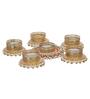 Round Shaped Diamond Beads and Pearls (Set of 6) Decorative Tea Light Holders