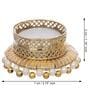 Round Shaped Diamond Beads and Pearls (Set of 6) Decorative Tea Light Holders