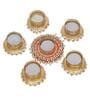 Round Shaped Diamond Beads and Pearls (Set of 6) Decorative Tea Light Holders