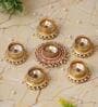 Round Shaped Diamond Beads and Pearls (Set of 6) Decorative Tea Light Holders