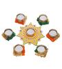 Round and Star Shaped Diamond Beads and Pearls (Set of 7) Decorative Tea Light Holders