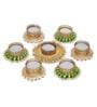 Round Shaped Diamond Beads and Pearls (Set of 7) Decorative Tea Light Holders