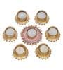 Round Shaped Diamond Beads and Pearls (Set of 7) Decorative Tea Light Holders