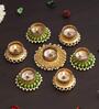 Round Shaped Diamond Beads and Pearls (Set of 7) Decorative Tea Light Holders