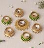 Round Shaped Diamond Beads and Pearls (Set of 7) Decorative Tea Light Holders