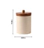 Ecru Canister Ceramic Storage Jar with Acacia Wood Lid