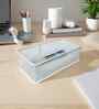 Ecru White Metal Mesh Desk Organizer Tray