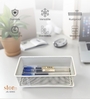 Ecru White Metal Mesh Desk Organizer Tray