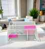 Ecru White Metal Mesh Desk Organizer with Compartments