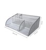 Ecru White Metal Mesh Desk Organizer with Compartments
