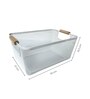 Ecru White Powder-Coated Metal Mesh Storage Basket
