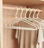 Ecru White Premium PU Leather Hangers with Non-Slip Surface, Slim Ergonomic Design
